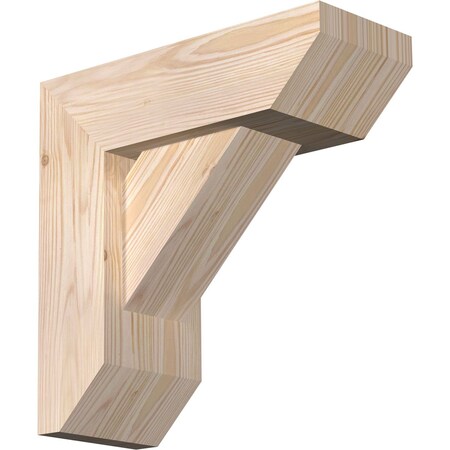 Ekena Millwork Traditional Slat Smooth Bracket w/ Offset Brace, Douglas Fir, 5 1/2"W x 14"D x 14"H BKT0604X14X14TRA06SDF
